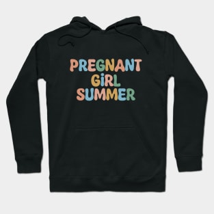 Groovy Pregnant Girl Summer Summer Pregnancy Announcement Hoodie